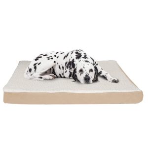 PETMAKER 4435 Orthopedic Dog Bed with Memory Foam and Sherpa Cover,  Tan