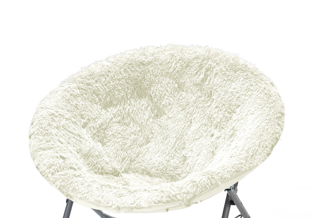 Urban Shop Mongolian Faux Fur Oversized Moon Chair, White - Image 2