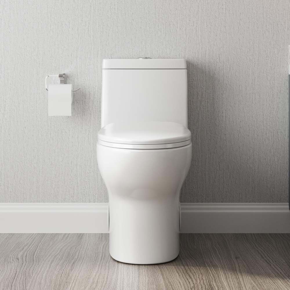 DeerValley Dual Flush Elongated 0.8/1.28GPF Water Efficient One-Piece Standard-Size Toilet (Seat Included) - Image 3