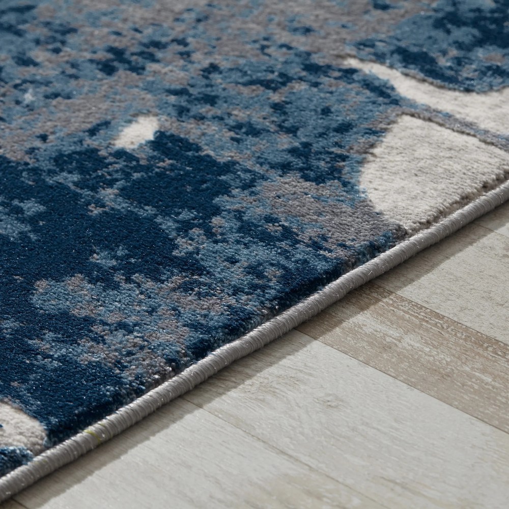 Better Homes & Gardens Blue & Gray Botanical Blooms, Indoor Area Rug, 5" x 7" - Image 5