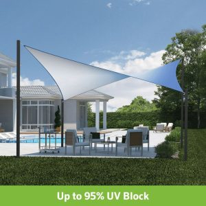 Coolaroo Outdoor DualShade Sun Sail and Hardware Kit, 95 UV Block Protection, 12" Square Santorini