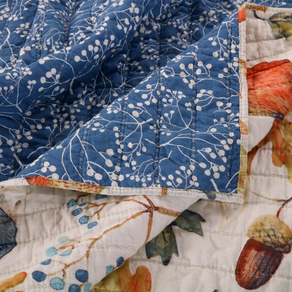 Woodlands Friendly Forest Whimsical Novelty Quilt Set, Cotton-Rich, Reversible, 3-Piece King - Image 3