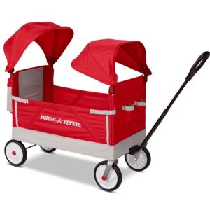 Radio Flyer Dual Canopy Family Wagon 150 lb Capacity Wagon with Foldable Handle