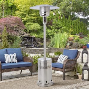Mainstays 48, 000 BTU Freestanding Metal Propane Patio Heater, Stainless Steel