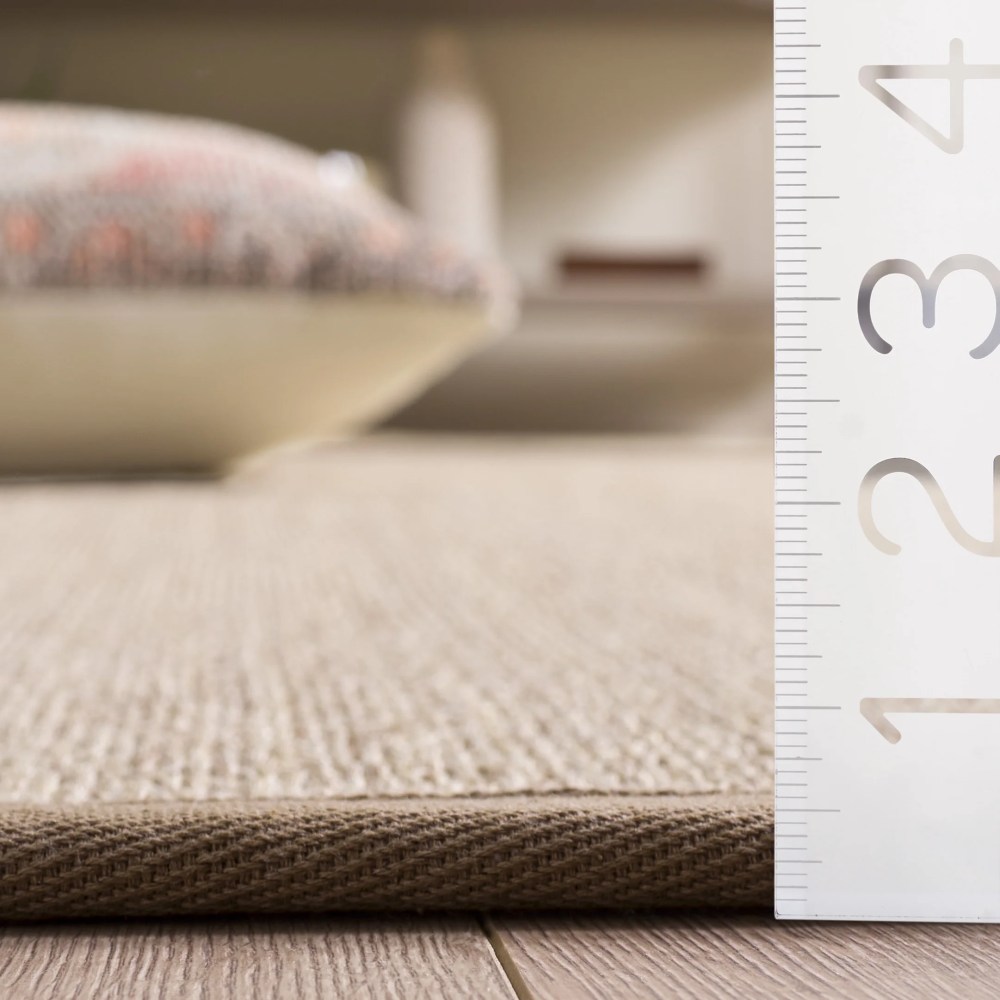 Safavieh Natural Fiber Kentigern Solid Area Rug, Marble/Linen, 8" x 10" - Image 8