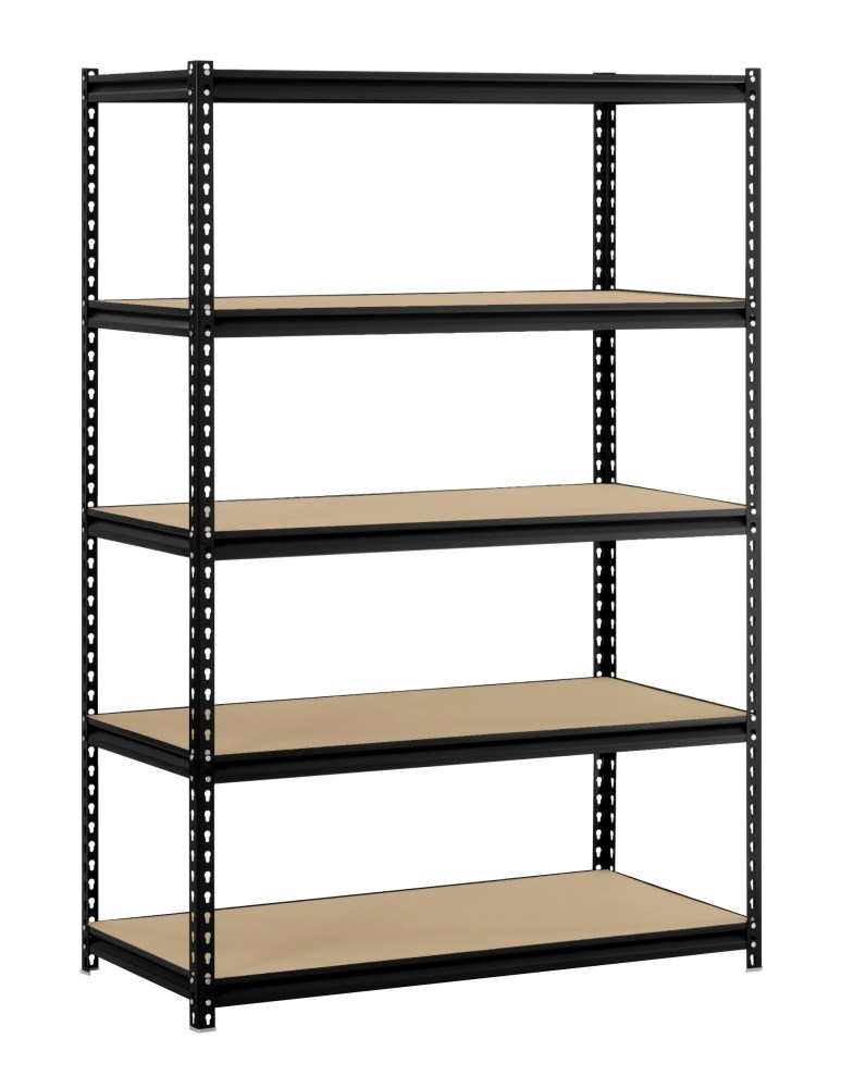 Muscle Rack 48"W x 24"D x 72"H 5-Shelf Steel Freestanding Shelving Unit Black