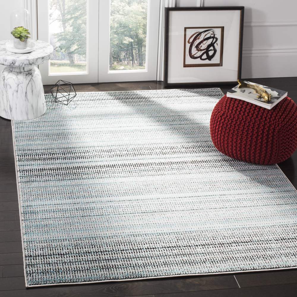 SAFAVIEH Skyler Constantina Striped Area Rug, Blue/Grey, 10" x 14"