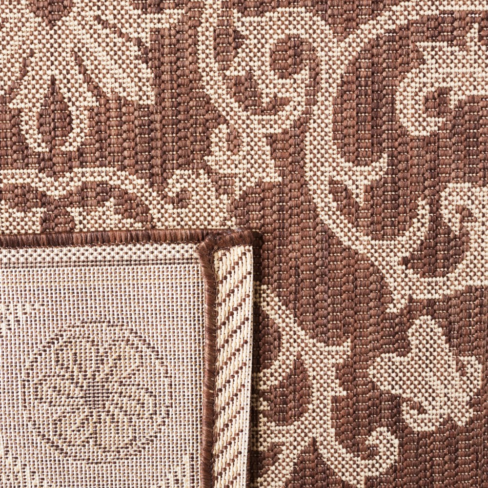 Safavieh Courtyard Cynthia Oriental Indoor/Outdoor Area Rug, Chocolate/Natural, 6'7" x 9'6" - Image 5