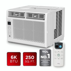 TCL 6, 000 BTU Window Air Conditioner (White) - 250 Sq ft,  LED Display,  Included Remote - W6W32