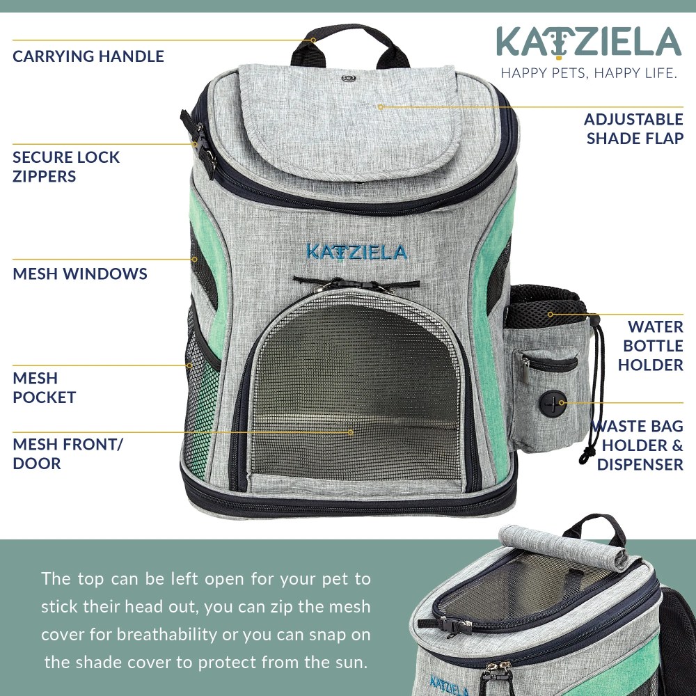Katziela Pet Carrier Backpack, Green - Image 5