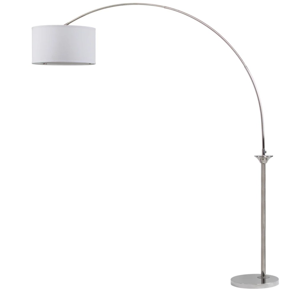 SAFAVIEH Mira 84 in. H Modern Glam Arc Floor Lamp, Shine Nickel - Image 2