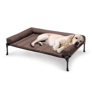 Veehoo Cooling Elevated Dog Bed  Waterproof Removable Pillow-Top Mat,  Dog Sofa Bed,  Large,  Brown