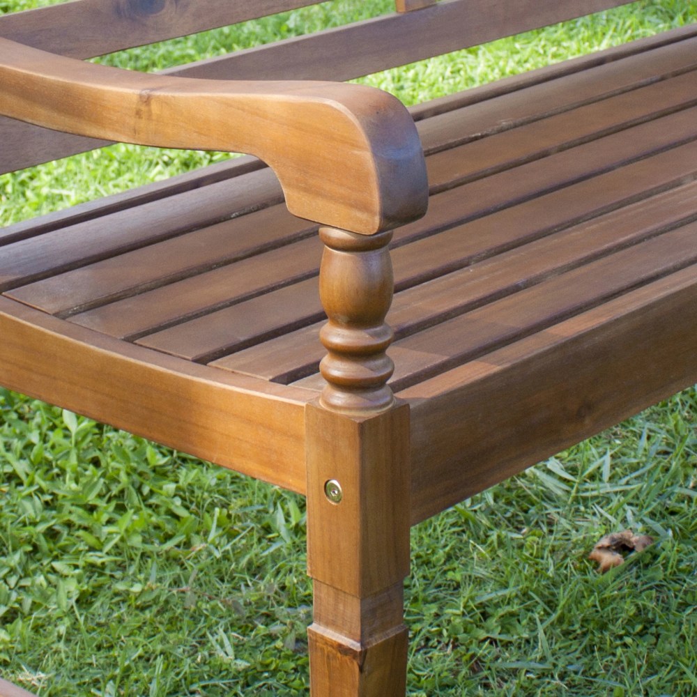 49" Brown Wooden Nantucket Garden Bench - Image 2