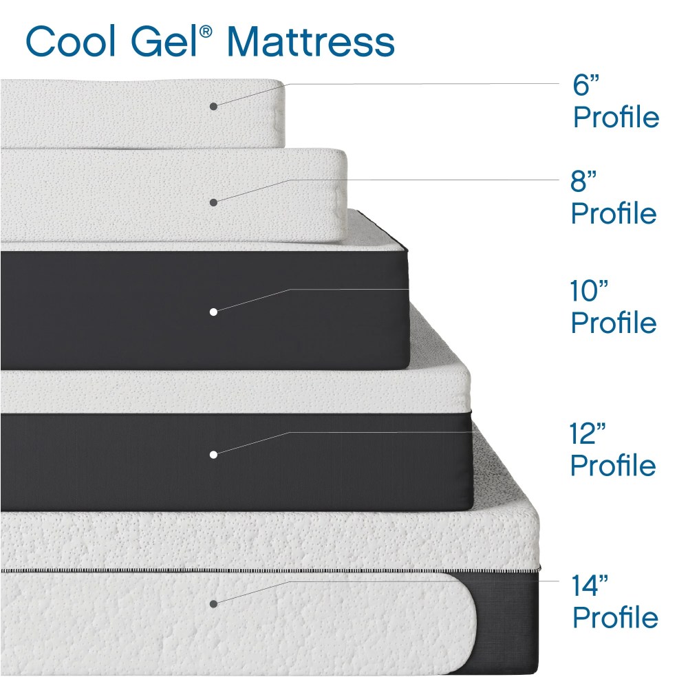 Cool Gel 6" Twin Medium Tight Top Gel Memory Foam Mattress, White - Image 2