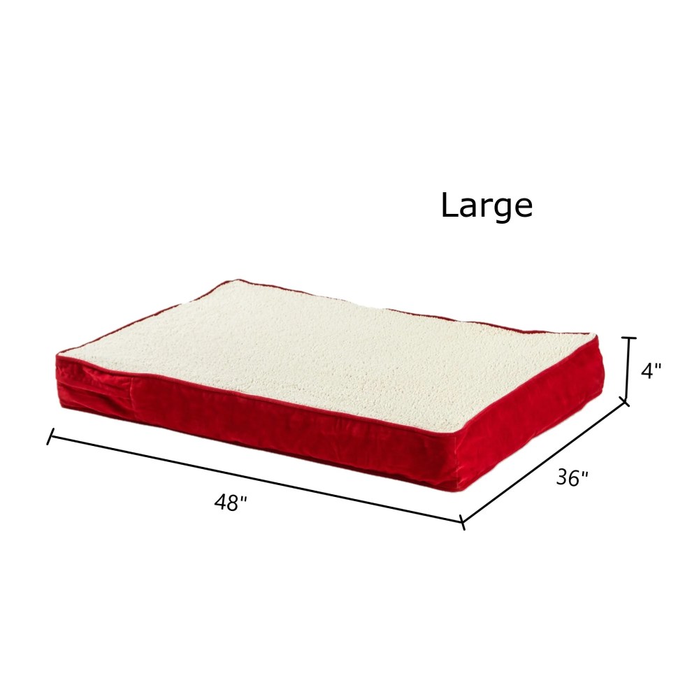 Happy Hounds Oscar Sherpa Orthopedic Dog Bed, Crimson, Large (48 x 36 in.) - Image 4