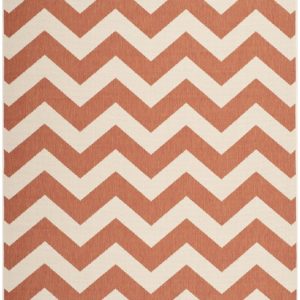 Safavieh Courtyard Bailey Chevron Indoor/Outdoor Area Rug, Terracotta/Beige, 5'3" x 7'7"