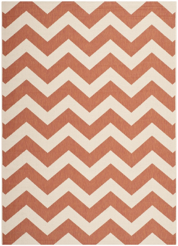 Safavieh Courtyard Bailey Chevron Indoor/Outdoor Area Rug, Terracotta/Beige, 5'3" x 7'7"