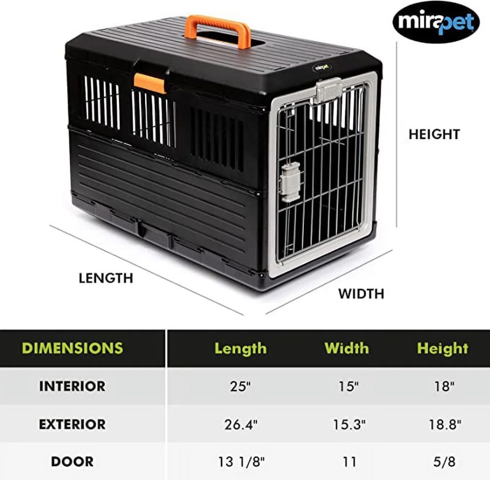 Mirapet USA Pet Carrier & Crate 22" - Premium Collapsible Design for Cats and Dogs - Portable Kennel for Small Pets - Indoor/Outdoor - 360-Degree Ventilation & Hard Plastic - Image 9