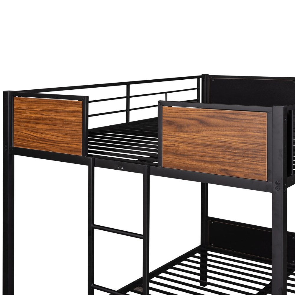 Aukfa Bunk Bed Full over Full, Heavy Duty Metal Bunk Bed for Dorm Bedroom, Black - Image 3