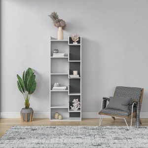 Ada Home Decor 5 Shelf Bookcase Multiple Tier Open Shelf Modern Book Shelves,White/Black