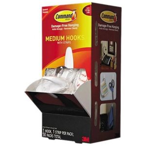 3M Command General Purpose Hooks,Designer,3 lb. Capacity,White,50/Carton (MMM17081CABPK)