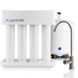 Aquasure Premier Advanced 75 GPD Reverse Osmosis Drinking Water Filter System,Brushed Nickel Faucet