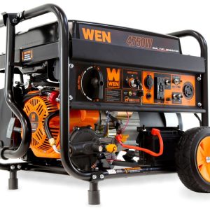WEN 4, 750-Watt 120V/240V Dual Fuel Portable Generator with Wheel Kit,  Electric Start,  and CO Watchdog (DF475X)