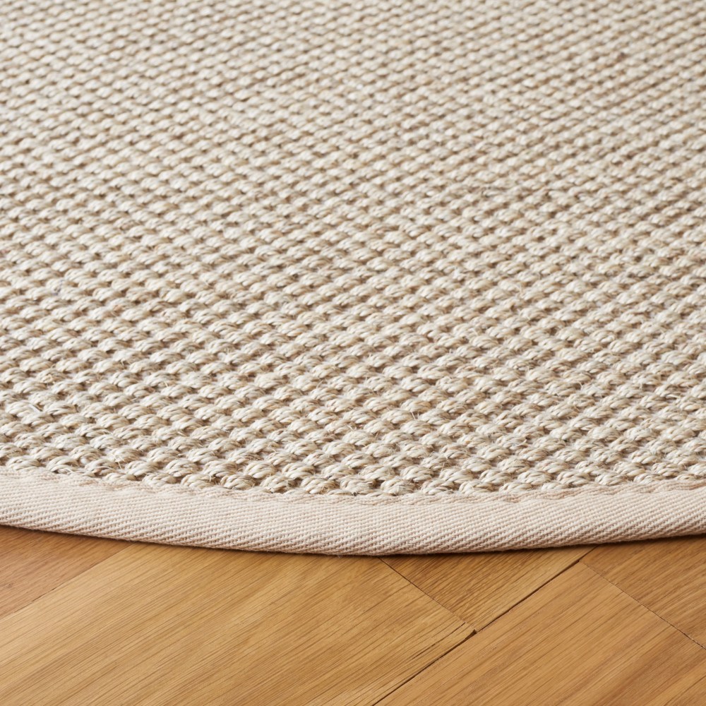 Safavieh Natural Fiber Kentigern Solid Area Rug, Marble/Beige, 4" x 4" Round - Image 8