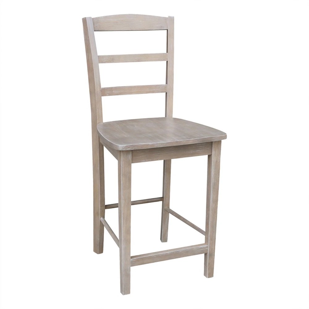 Madrid Counterheight Stool in Washed Gray Taupe- 24" Seat Height - Image 3