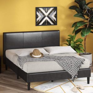 Zinus Jade 44" Faux Leather Upholstered Platform Bed,King