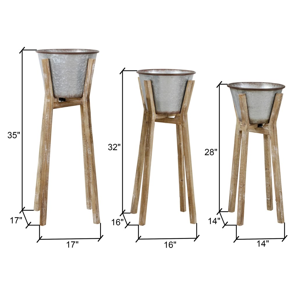 Aspire Home Accents Hayes Modern Rustic Planters (Set of 3) - 35"h x 17"w / 32"h x 16"w / 28"h x 14"w - Image 4