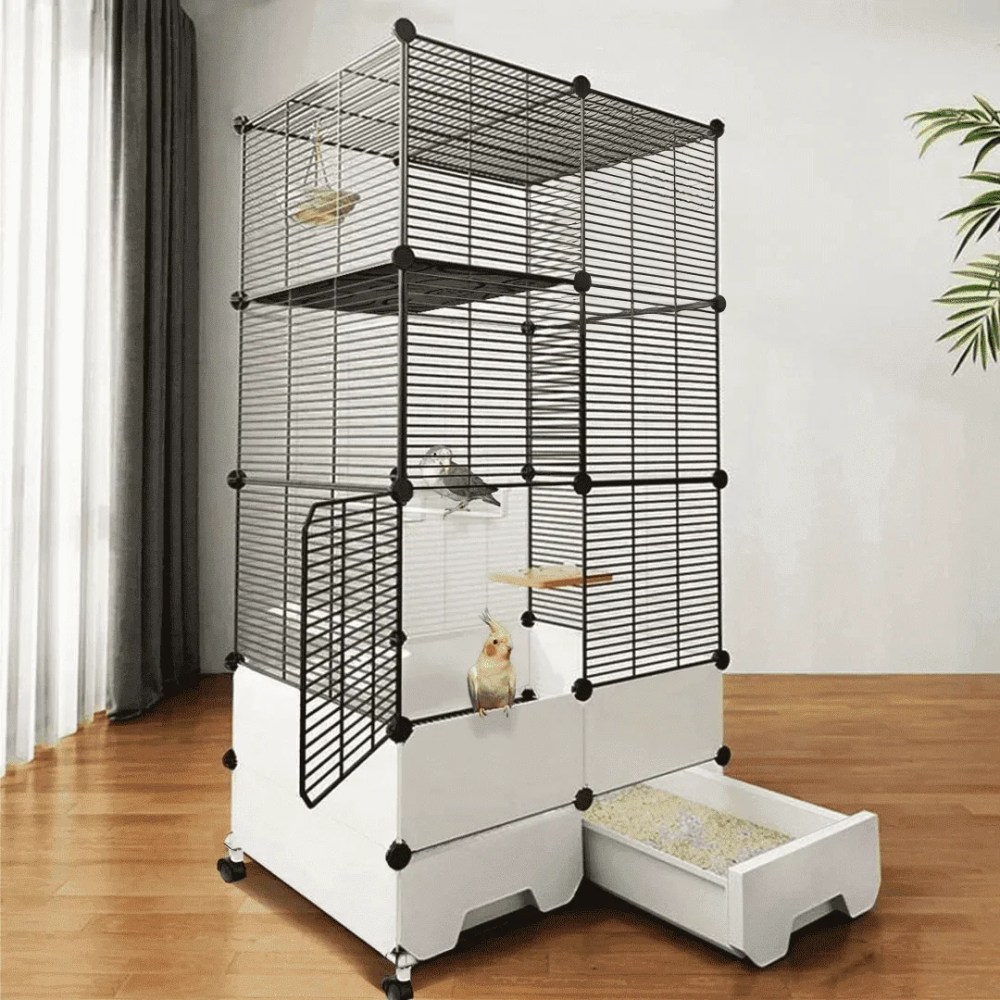 Aqwiopr Bird Cage Birdcage 59 Inch Height Bird Cage Metal Bird House with Wheel Rolling for Parrots Conure Lovebird Cockatiel Bird Cages