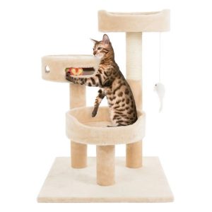 PETMAKER Tall Cat Tree Condo with Perches,  Scratch Post,  and Wheel Toy