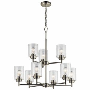 44031NI Kichler Lighting Winslow - 9 light 2-Tier Chandelier - 27 inches tall by 27 inches wide-Brushed Nickel Finish -Traditional Installation