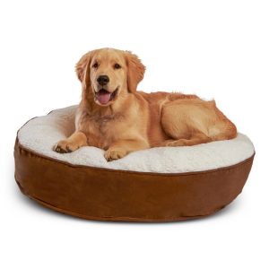 Happy Hounds Scout Deluxe Round Dog Bed,  Small,  30",  Latte/Sherpa