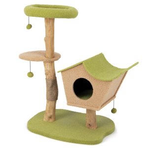 Gymax 43" Cat Tree w/Padded Top Perch Cat Condo Jumping Platform Balls for Indoor Cats