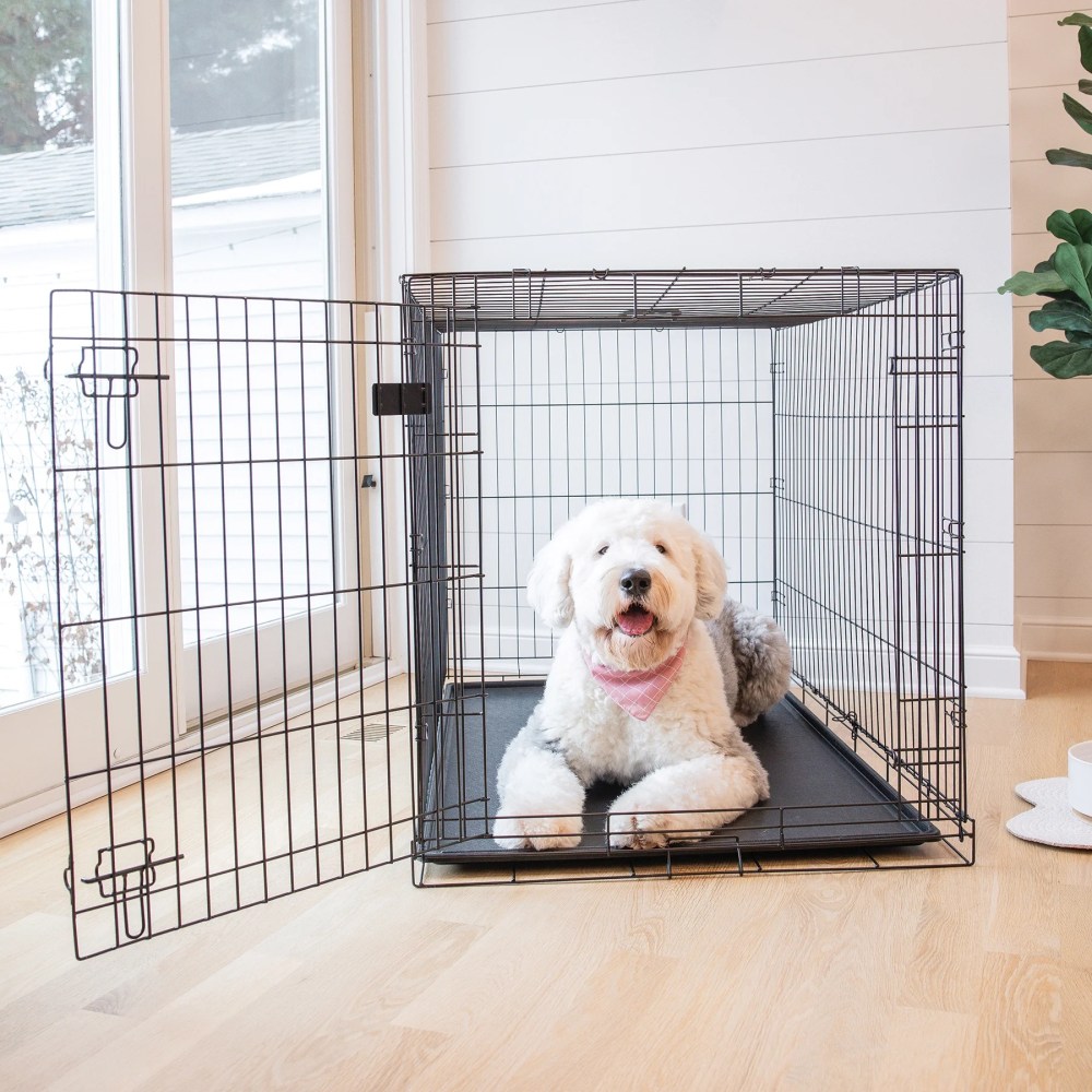 Carlson Pet Products Extra Large Secure Foldable Single Door Metal Dog Crate, Black - Image 5