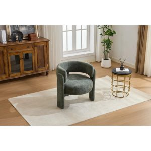 Accent Chair,Armchair,Boucle Chair Modern Upholstered Fabric Accent Armchair,Comfortable Leisure Single Sofa Chair for Living Room,Bedroom,Office,Antique Green