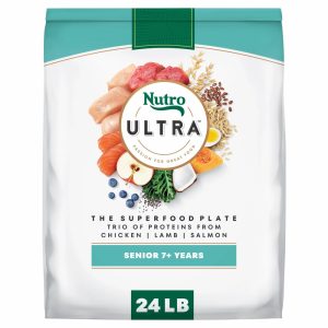 Nutro Ultra Senior Dry Dog Food with a Trio of Proteins from Chicken,  Lamb and Salmon,  24 lb Bag