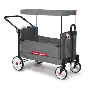 Radio Flyer Compass Kid & Cargo Stroll  'N Wagon, Gray Push and Pull Folding Fabric Wagon, for Kids 1 Year and up