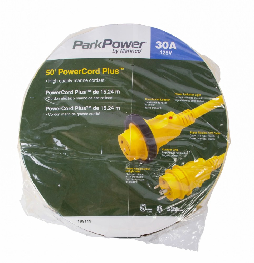 Marinco Yellow 30A 125V Cordset, 50-Foot - Image 3