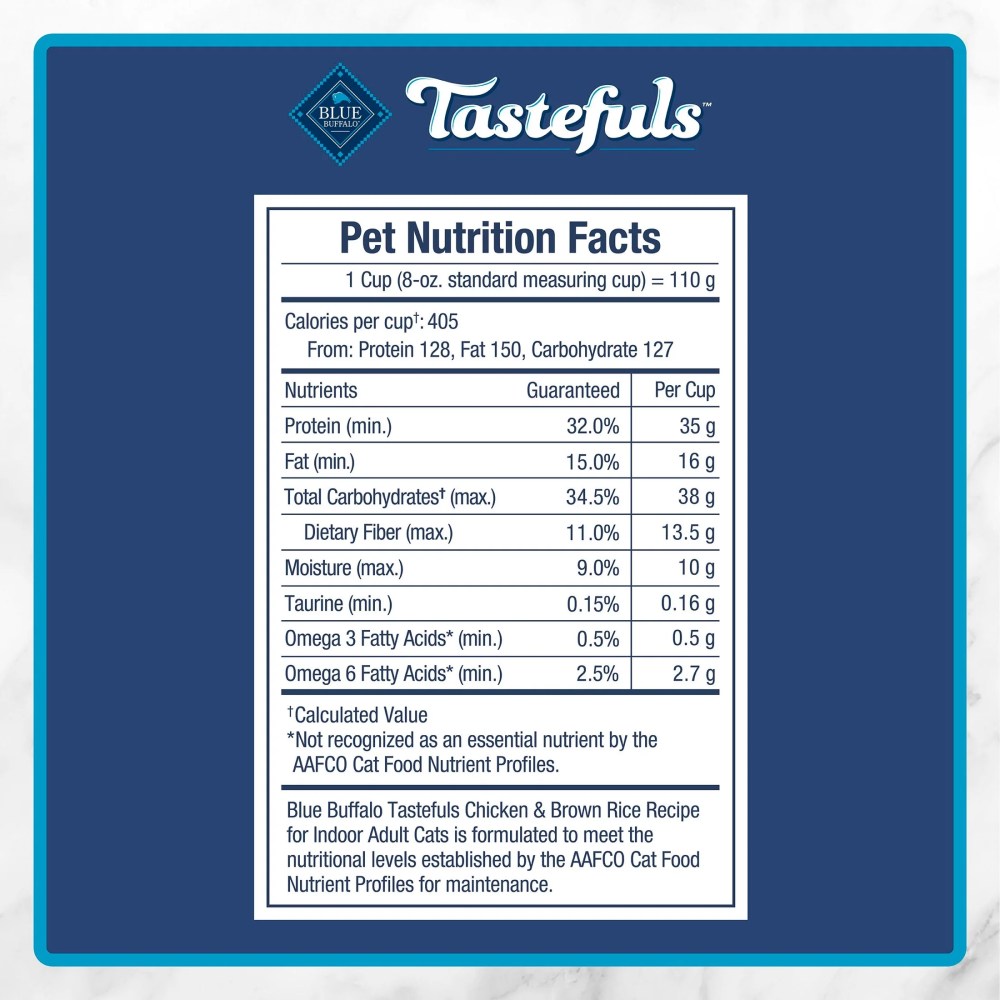 Blue Buffalo Tastefuls Natural Dry Food for Adult Indoor Cats, Chicken & Brown Rice Recipe, 15-lb Bag - Image 3