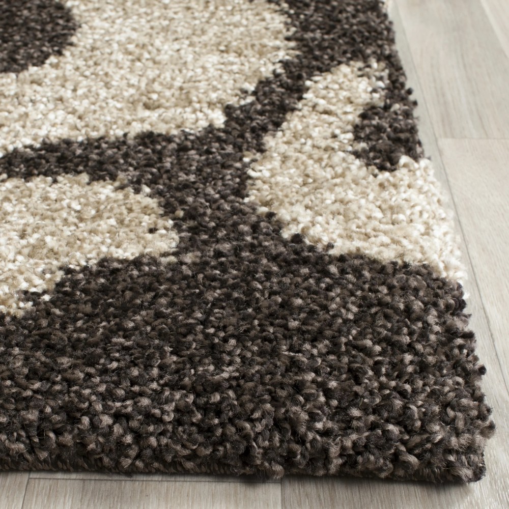 SAFAVIEH Florida Merrick Floral Shag Area Rug, Dark Brown/Smoke, 3'3" x 5'3" - Image 8
