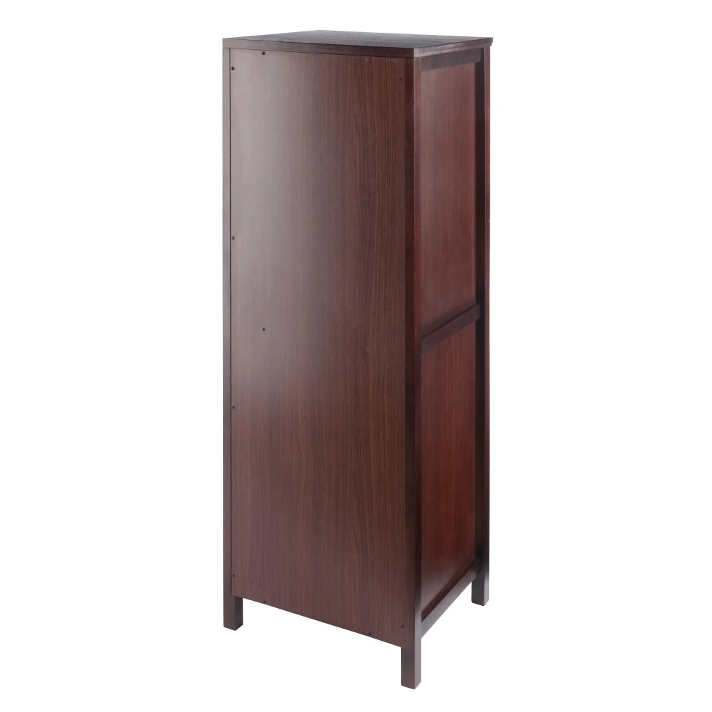 Winsome Wood Brooke Jelly 4-Section Cupboard, Wine Storage, Walnut Finish - Image 5