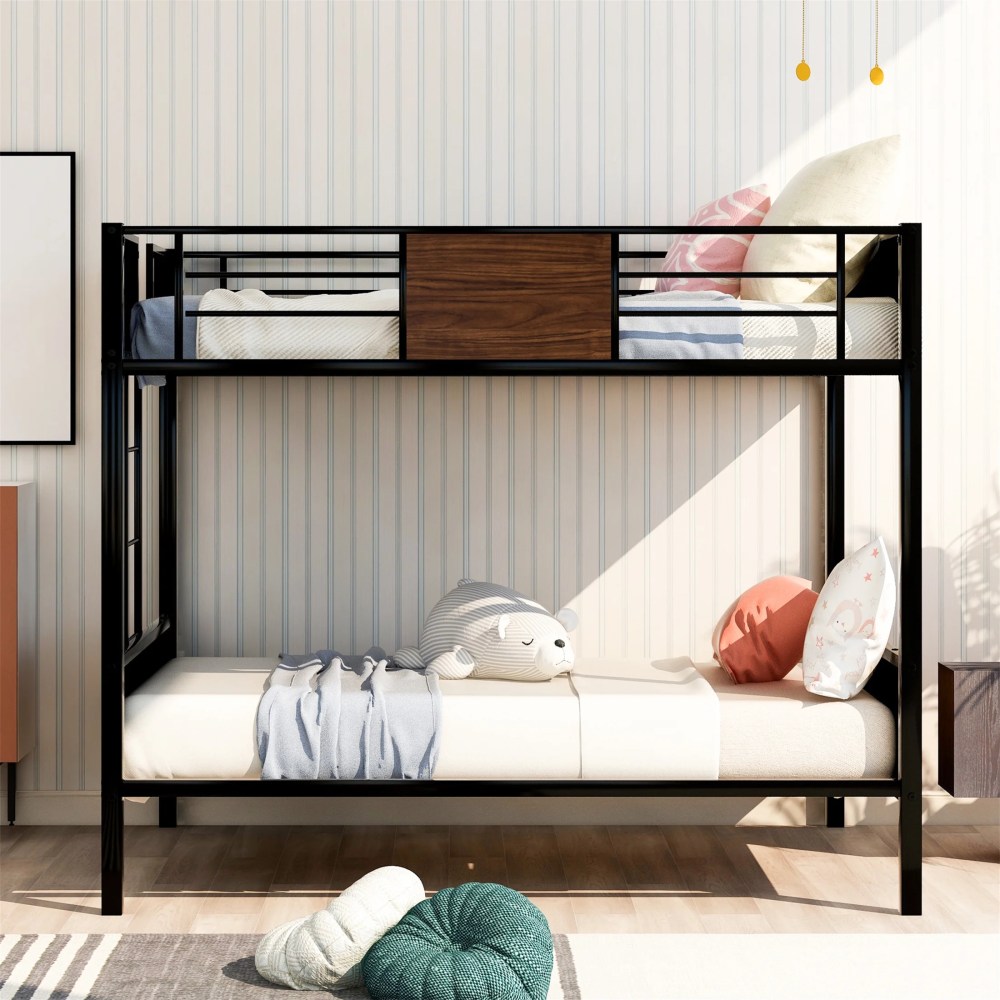 Aukfa Bunk Bed Full over Full, Heavy Duty Metal Bunk Bed for Dorm Bedroom, Black - Image 5