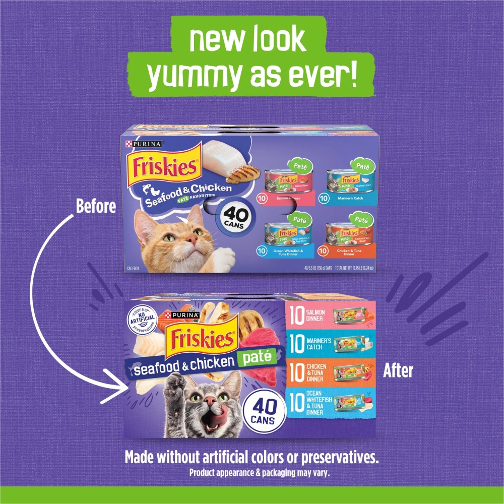 (2 pack) Purina Friskies Pate, Soft Seafood and Chicken Variety Pack, Wet Cat Food, 5.5 oz Cans - Image 3