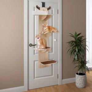 4-Tier Door Hanging Cat Tree,  Door Mounted Cat Climbing Frame