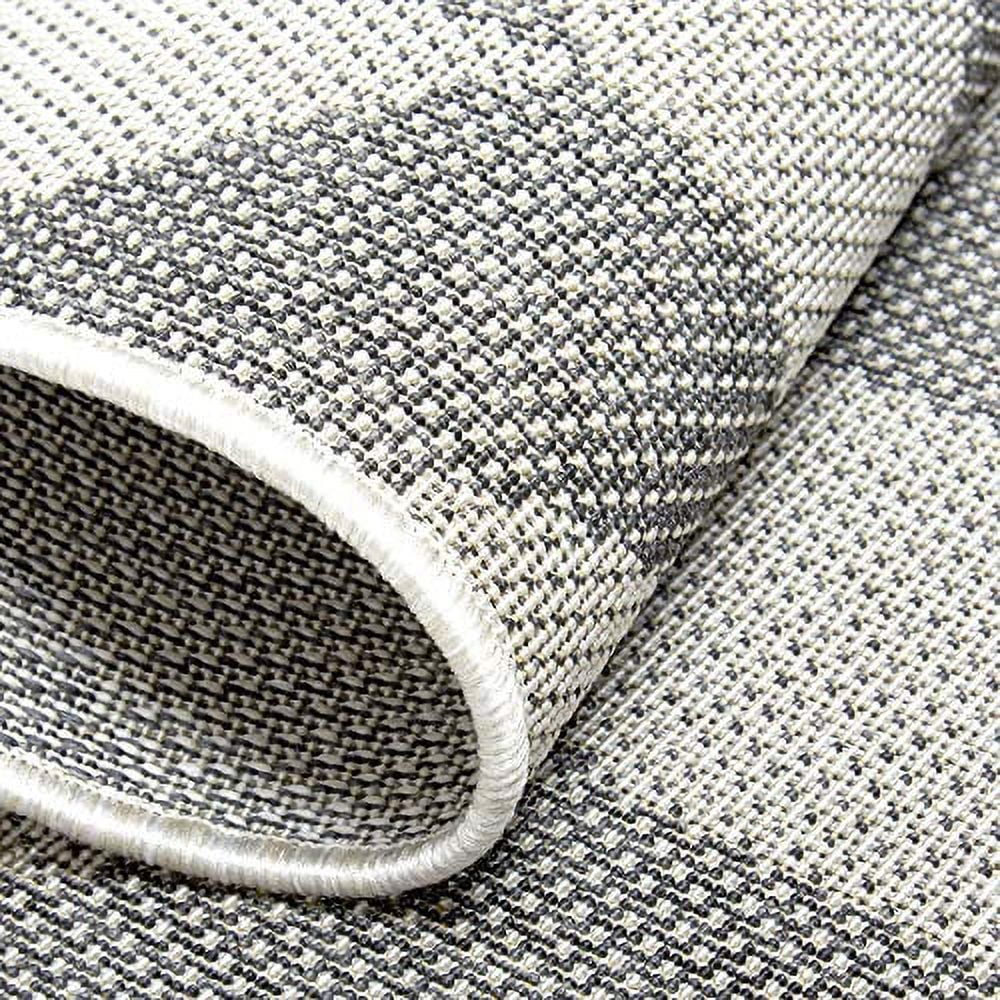 Nicole Miller New York Patio Country Calla Contemporary Herringbone Indoor/Outdoor Area Rug, Black/Grey, 7'9"x10'2" - Image 4