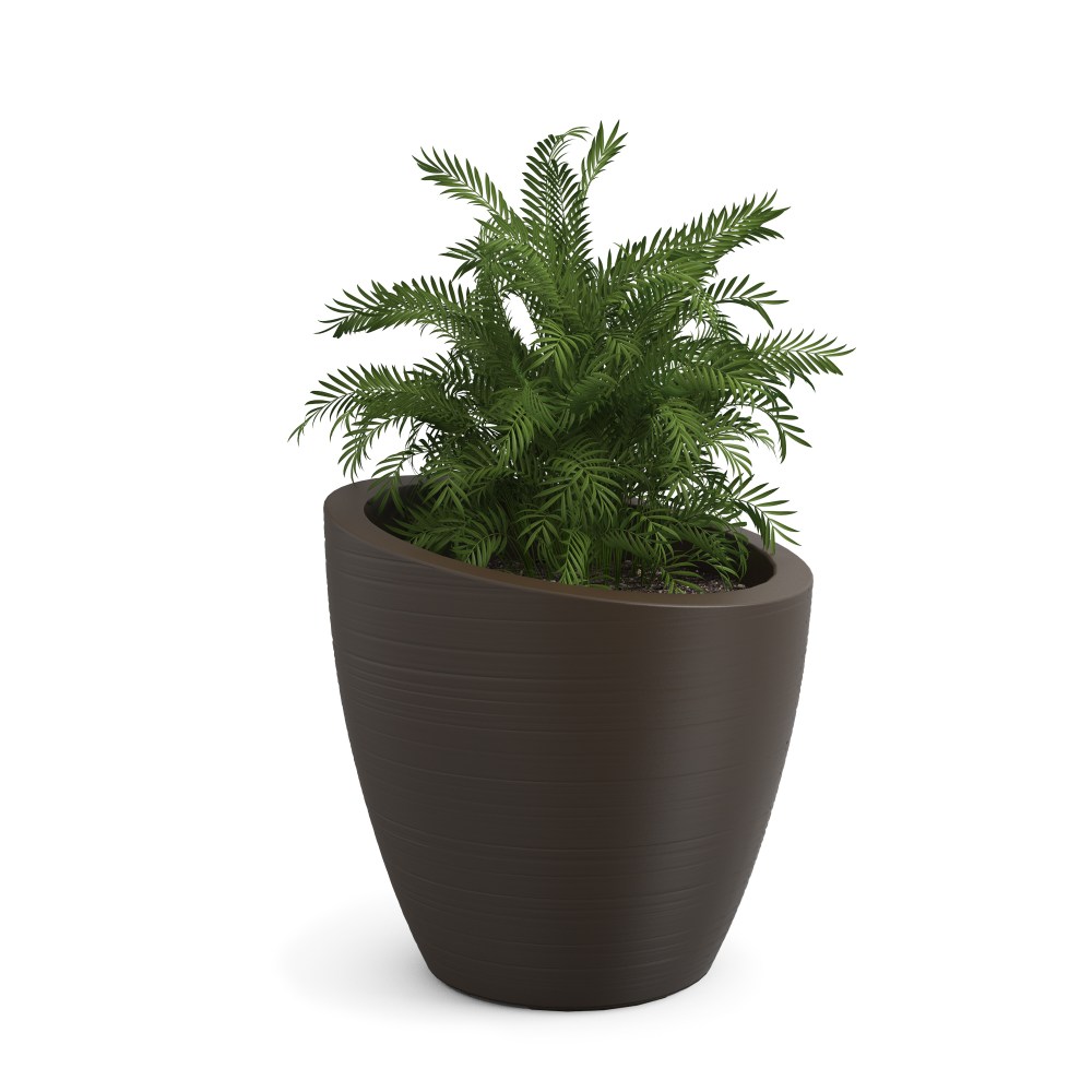 Mayne Modesto 20" x 20" x 20" Round Espresso Plastic Planter - Image 7