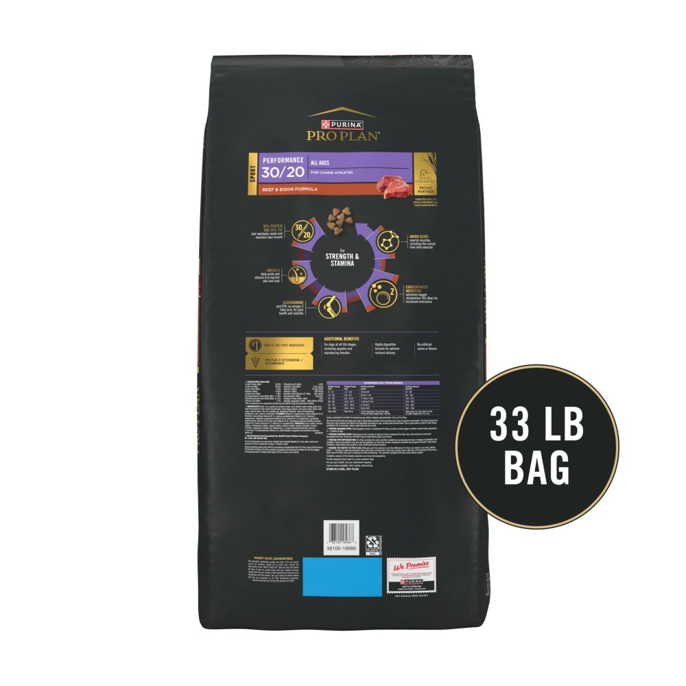 Purina Pro Plan Dog Food Sport Performance High Protein Beef and Bison Dry Dog Food, 33 lb Bag - Image 7